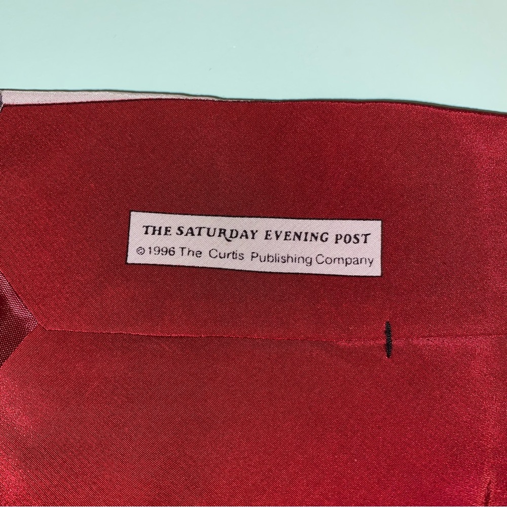 Vintage Saturday Evening Post Santa Silk Tie Christmas Canada Ugly Christmas Tie View 3